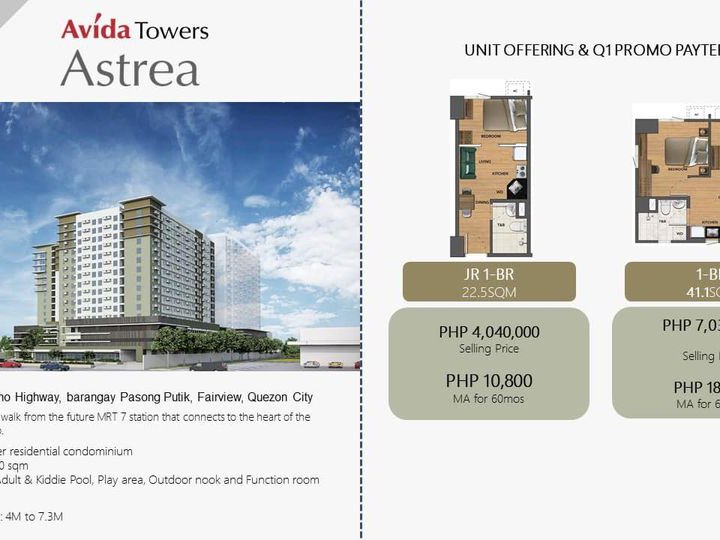 Pre-selling condo in Fairview, Quezon City by Avida Land Corp.