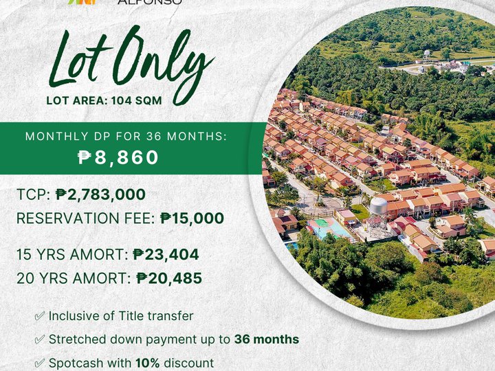 104 sqm Residential Lot For Sale in Alfonso Cavite