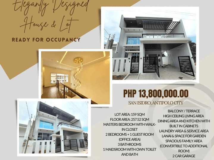ELEGANTLY DESIGNED SINGLE ATTACHED HOUSE AND LOT IN UPPER ANTIPOLO