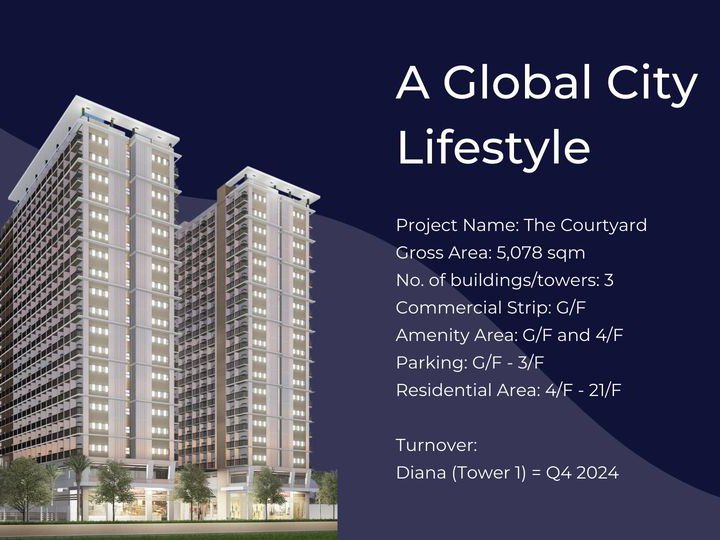 Preselling Deluxe unit with Balcony Condo in The Courtyard Taguig