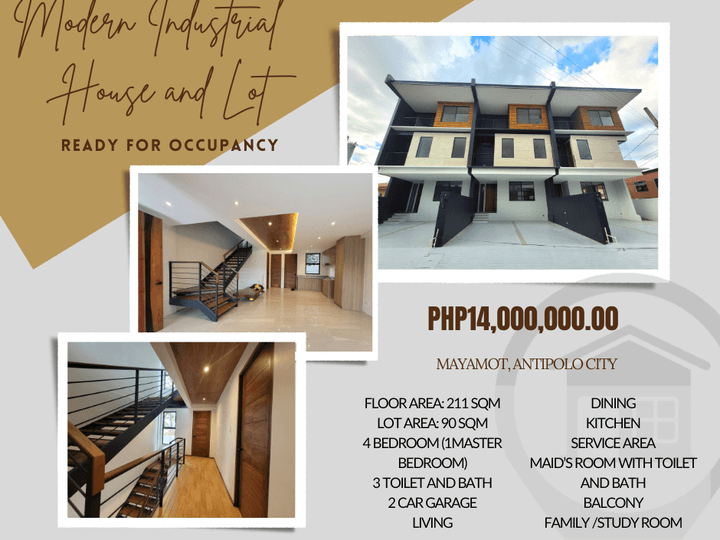 Modern Industrial Vibe Triplex House and Lot in Lower Antipolo