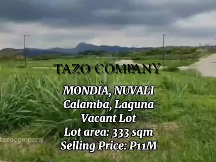 333 sqm Residential Lot For Sale in Mondia Nuvali Calamba Laguna