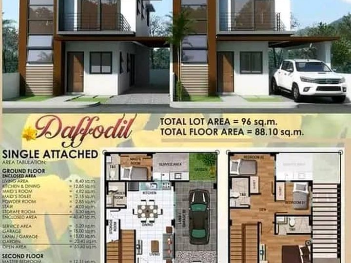 Daffodil (Single Attached) Townhouse Unit Fully Finished for Sale