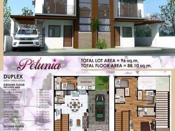 Petunia (DUPLEX) Townhouse Unit Fully Finished for Sale