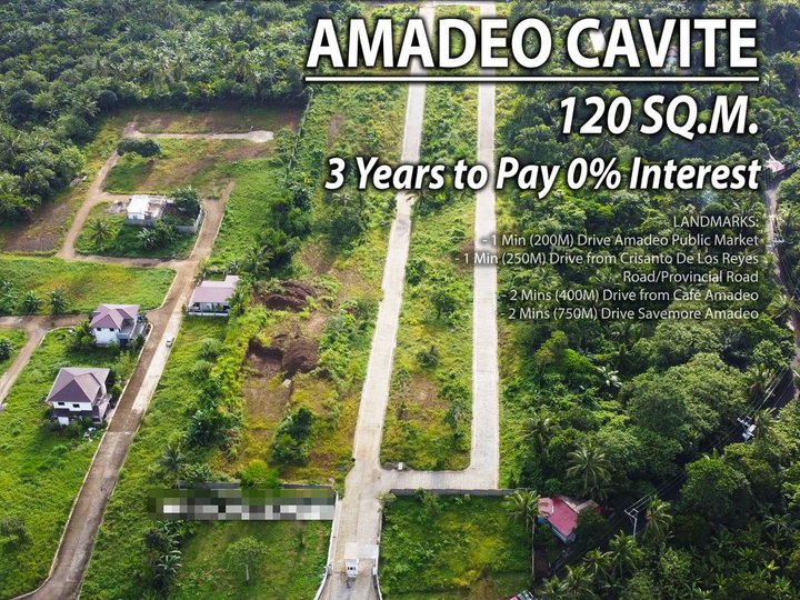 120 Sq.m. Residential Lots in Amadeo Cavite 3 Years to Pay [Lot 🚜