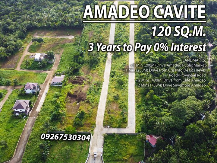 3 Years to Pay - Subdivision Lot in Amadeo Cavite - 120 Sq.m.