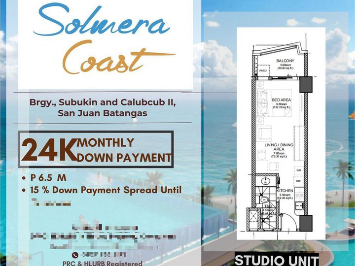 Solmera Coast 63.00  sqm Beach Property Condotel for Sales in San Jun Batangas