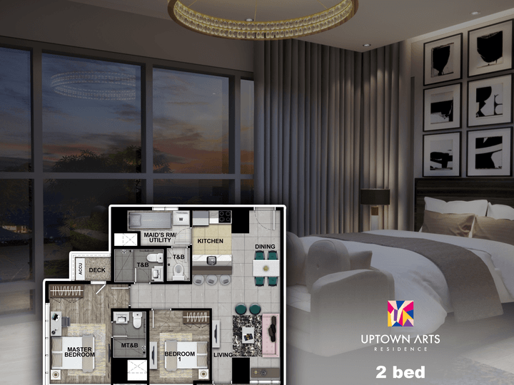 84 sqm 2bedroom bgc Condo For Sale Uptown Arts Residence Taguig City