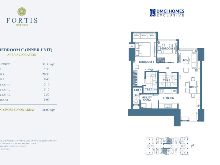 Fortis Residences 2 bed 86SQM Chino Roces Makati Preselling