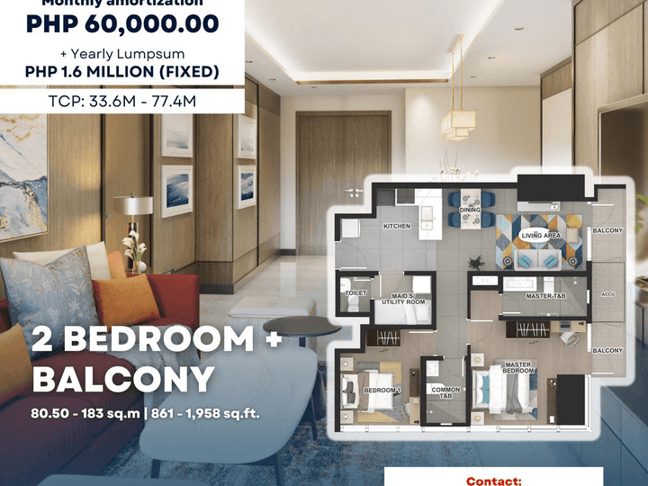 New Pre-selling 2 Bedroom Condo unit For Sale in Uptown,BGC