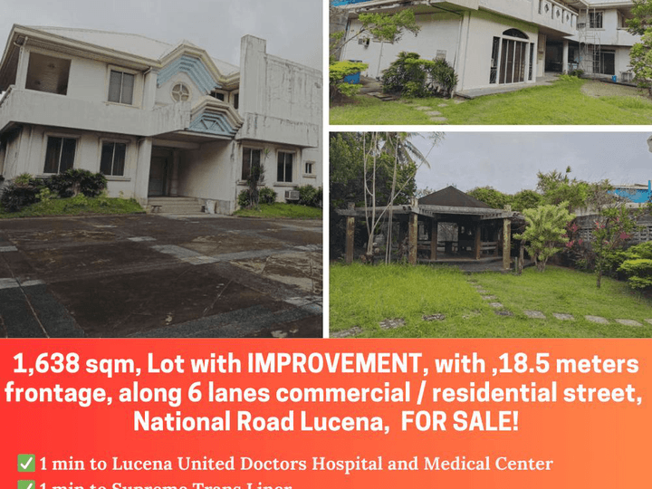 1,638 sqm, 18.5m Frontage, LOT with IMPROVEMENT FOR SALE!