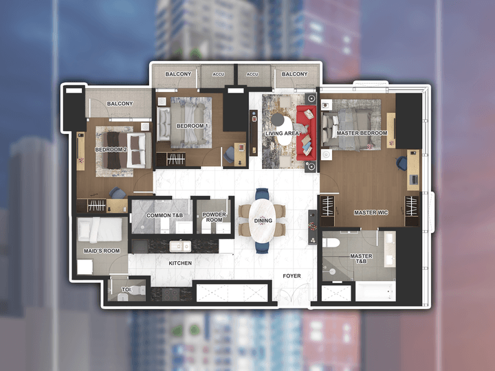 134.50 sqm 3-bedroom Uptown Modern Preselling Residential Condo For Sale in BGC Taguig