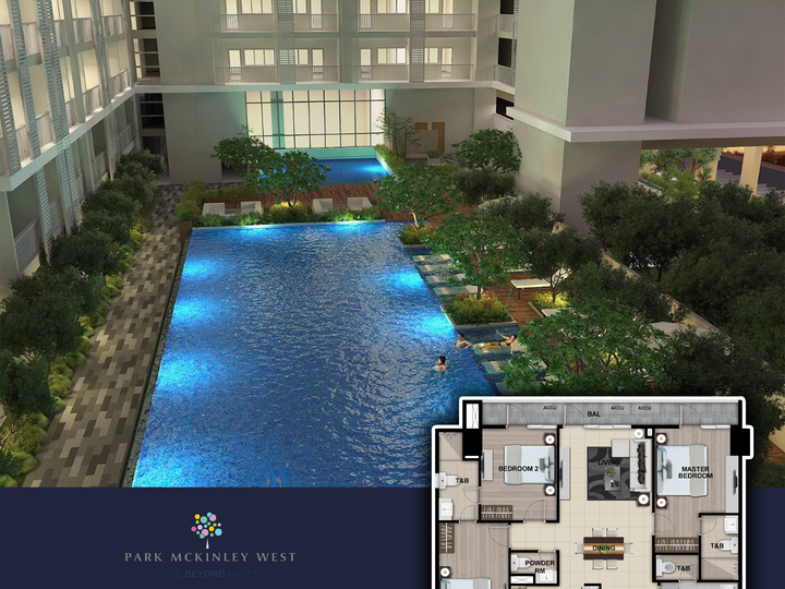 Bgc 3 bed with balcony Park Mckinley West Preselling condo for sale