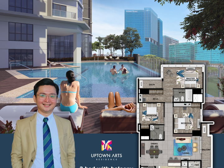 Preselling 3bed with balcony Uptown Arts Bgc condo for sale Taguig