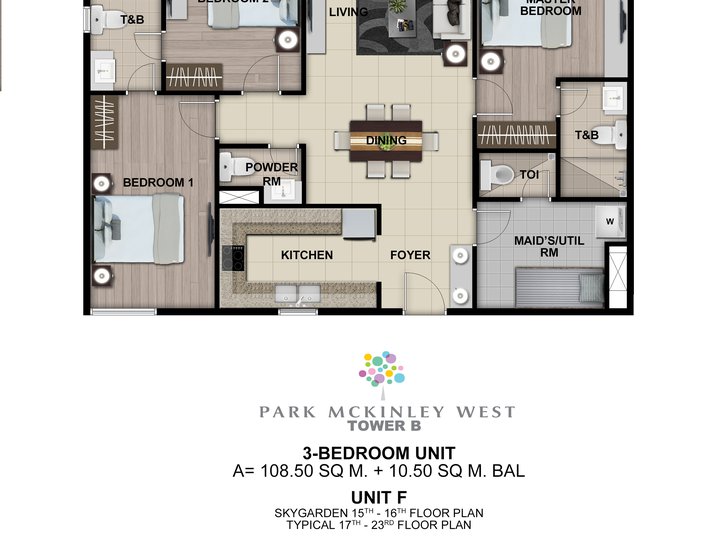 3 Bed - 119 sqm Preselling in BGC/McKinley West: No Spot Downpayment
