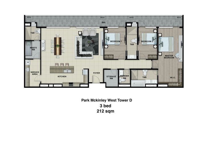 Penthouse 3 bedroom 212 sqm Park Mckinley West Bgc condo for sale