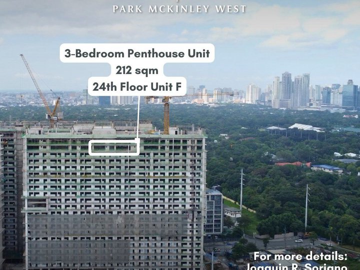 3-Bedroom Penthouse Unit in McKinley West, BGC