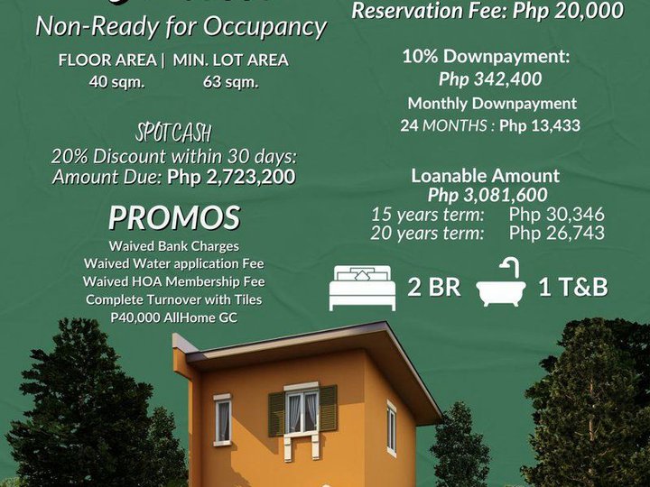 NRFO 2-bedroom single detached house and lot in pili,camarines sur.