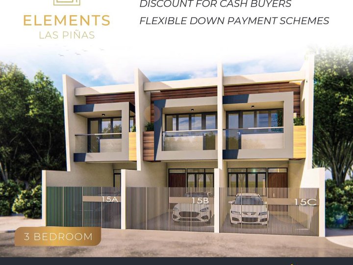 RFO 3-BEDROOM w/3-T&B 1 GARAGE ELEMENTS TOWNHOUSE LAS PINAS FOR SALE!
