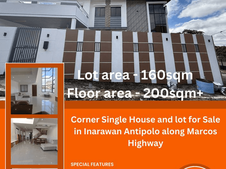 Corner Single House & Lot for Sale in Inarawan, Antipolo  Along Marcos Highway!