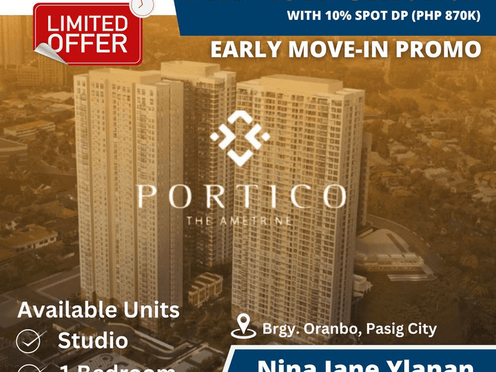 Studio, 1BR and 2BR Condo for Sale in Ametrine at Portico | EARLY-MOVE-IN PROMO!