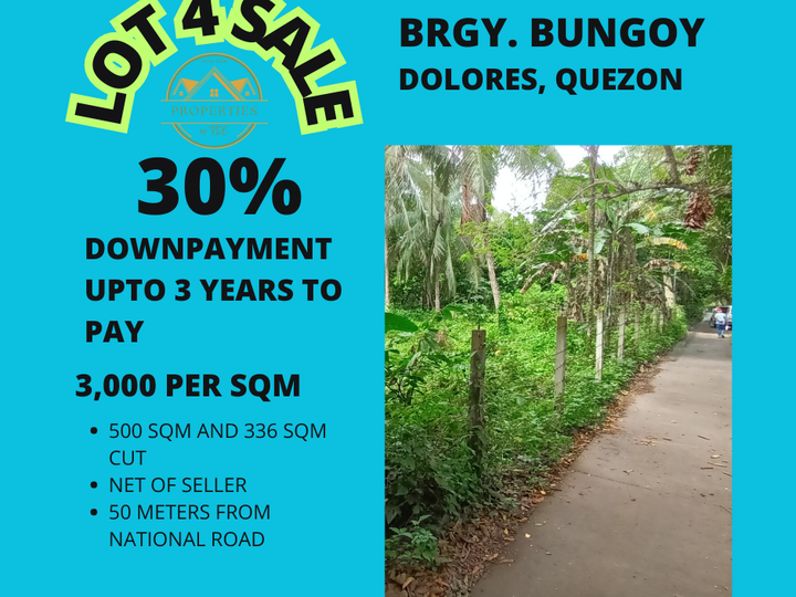 RESIDENTIAL LOT FOR SALE BRGY. BUNGOY, DOLORES, QUEZON