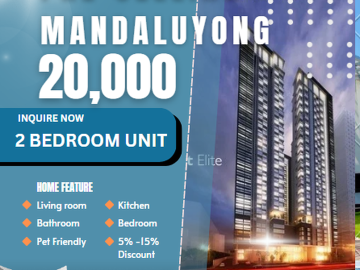 2 bedroom 20k Monthly Rent to Own nr. Ortigas Makati Bgc Edsa Mrt