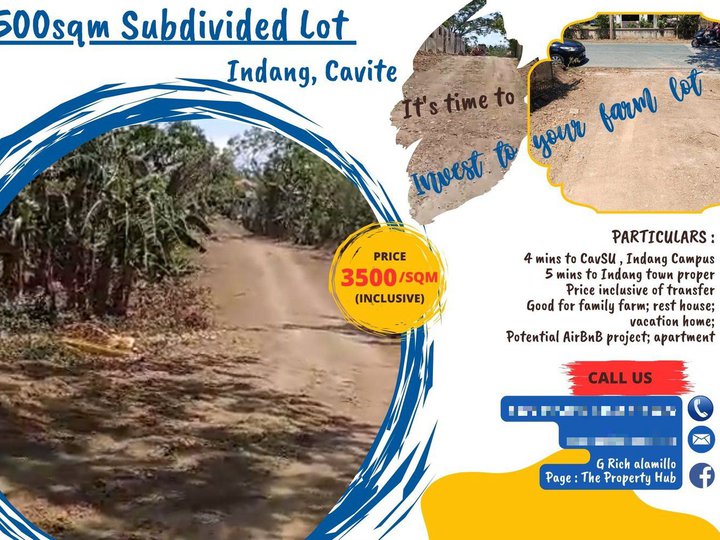 500sqm Subdivided Lot in Indang, Cavite