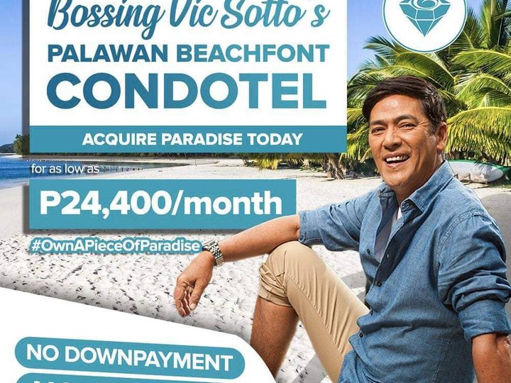 BEACH FRONT 1-bedroom Loft type Condotels For Sale in Palawan