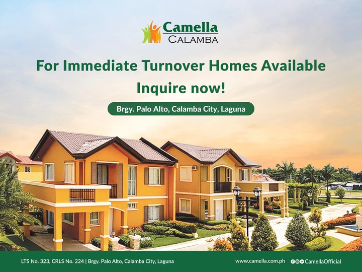 For Immediate Turnover Homes Available in Camella Calamba !