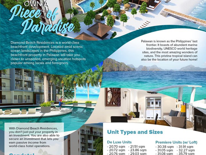 Affordable World Class Beach Front Condominium in Palawan Philippines