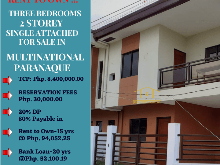 SINGLE ATTACHED HOUSE  FOR SALE IN MULTINATIONAL VILL PARANAQUE