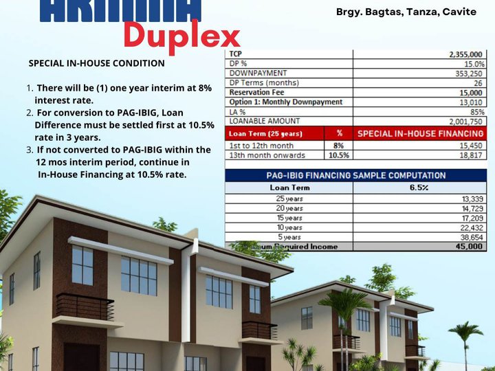 3-bedroom Duplex / Twin House For Sale in Tanza Cavite