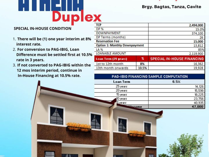 3-BR Duplex / Twin House For Sale in Tanza Cavite