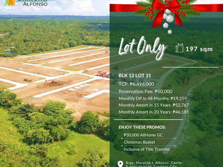 197 sqm Residential Lot For Sale in Alfonso Cavite