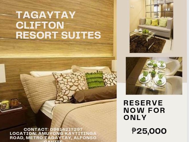 25.00 sqm 1-bedroom Condotels For Sale in Tagaytay Cavite