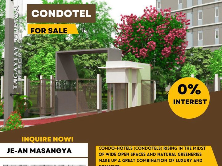 Pre-selling 15.00 sqm studio unit Condotels For Sale at Tagaytay