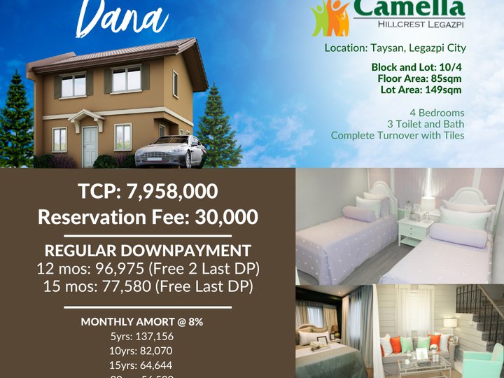 HOUSE AND LOT FOR SALE - DANA (CAMELLA HILLCREST LEGAZPI)