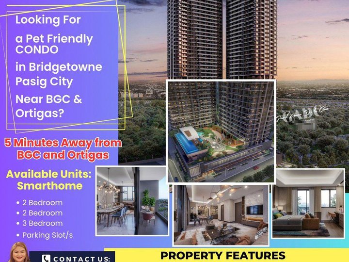 Bridgetowne Pasig! Le Pont Residences Smarthome 2br condo with balcony and parking slot for sale