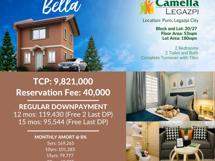 BELLA - HOUSE & LOT FOR SALE (CAMELLA LEGAZPI)