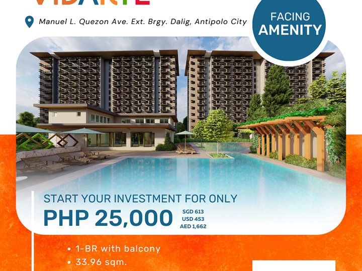 33.96 sqm 1-bedroom Condo For Sale in Antipolo Rizal