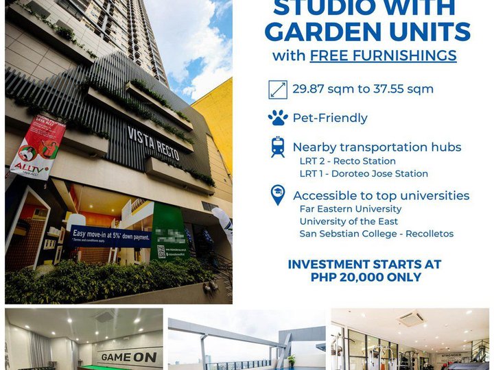 RFO 32.34 sqm Studio Condo For Sale in Manila Metro Manila