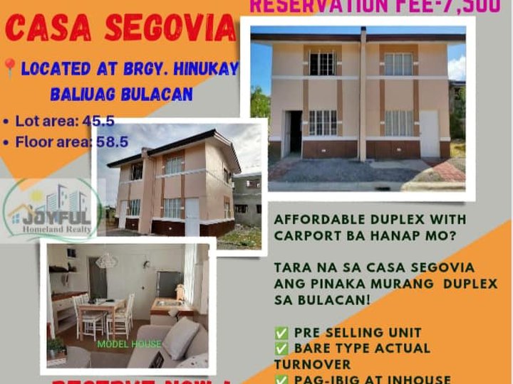 Duplex House in Baliwag Bulacan- Murang Bahay sa Casa Segovia