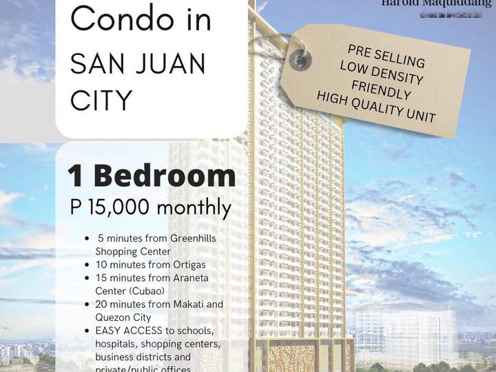 CONDO IN SAN JUAN CITY ORTIGAS NO DOWN PAYMENT | 1 BEDROOM 33 sqm