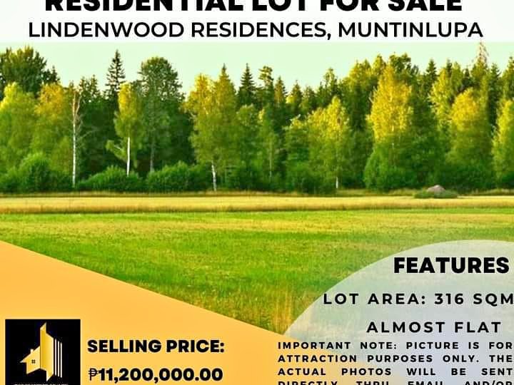 316 sqm Residential Lot For Sale in Muntinlupa Lindenwood Residences