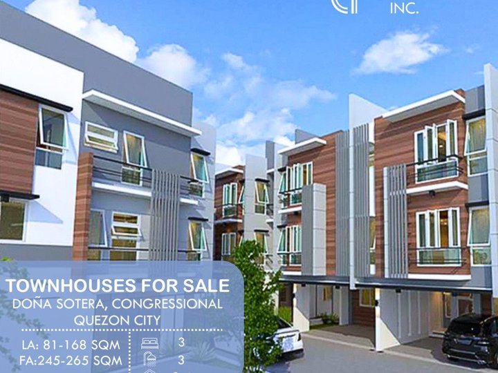 3-bedroom Townhouse For Sale in Dona Sotera, Quezon City