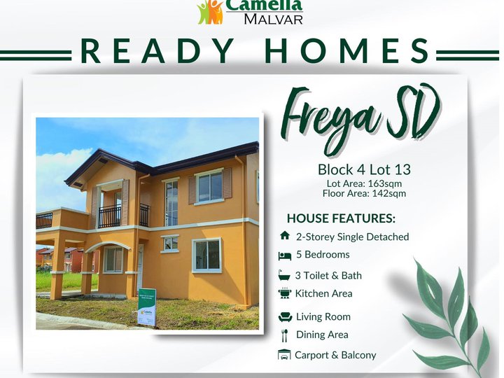 For Sale 5-bedroom Single Detached House in Malvar, Batangas