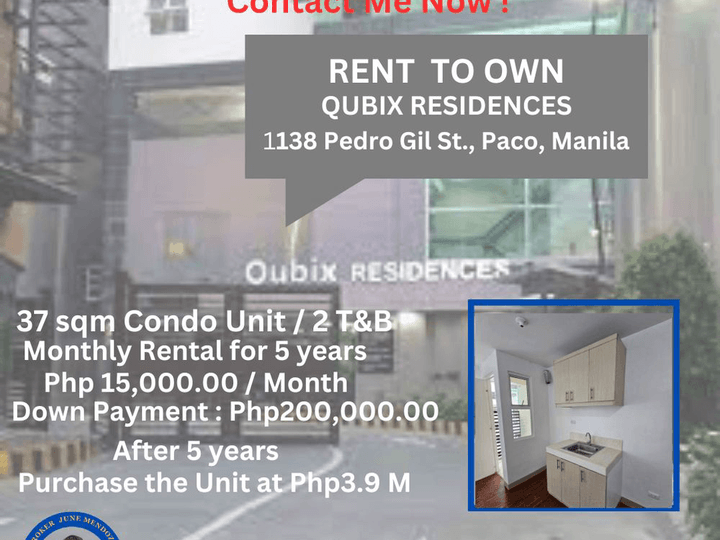 Rent to Own 37 sqm 1 bedroom with 2 T&B and Balcony