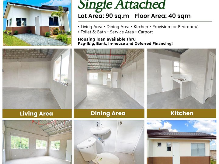 Affordable Single Attached House 2 Bedroom For Sale in  Batangas