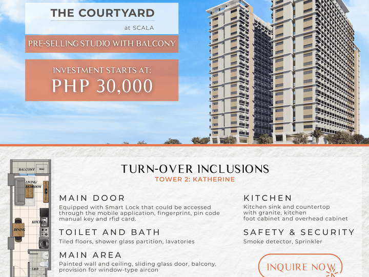 23.79 sqm Studio w/ balcony Condo For Sale in Taguig Metro Manila